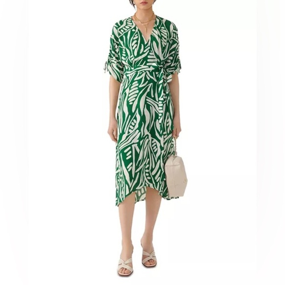 ba&sh Green and White Midi Dress